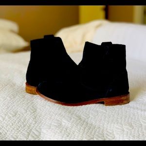 Zara Kids Black Suede Tassel Bootie Boots Size 12